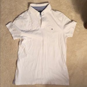 Tommy Hilfiger white polo shirt.